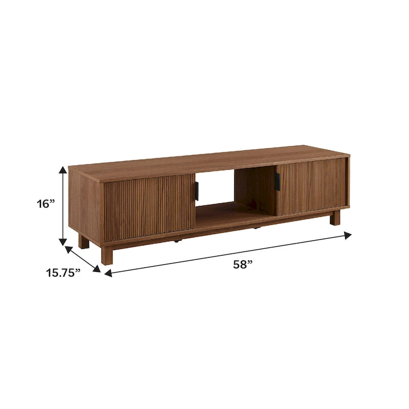Modern Fluted-Door TV Stand – Stylish Media Console with Storage