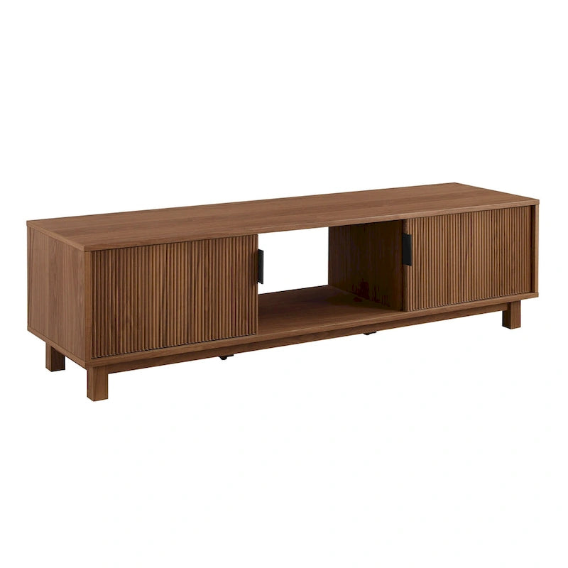 Modern Fluted-Door TV Stand – Stylish Media Console with Storage