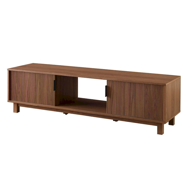 Modern Fluted-Door TV Stand – Stylish Media Console with Storage
