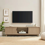 Modern Fluted-Door TV Stand – Stylish Media Console with Storage