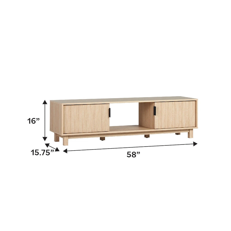 Modern Fluted-Door TV Stand – Stylish Media Console with Storage