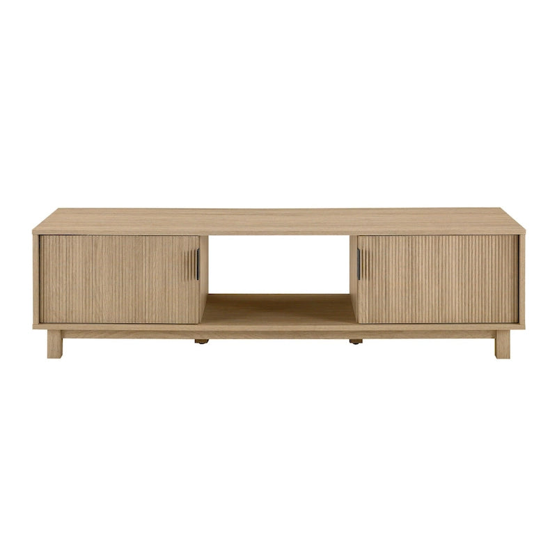 Modern Fluted-Door TV Stand – Stylish Media Console with Storage