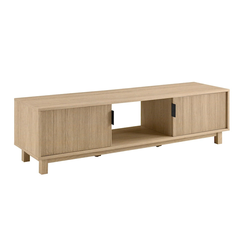 Modern Fluted-Door TV Stand – Stylish Media Console with Storage