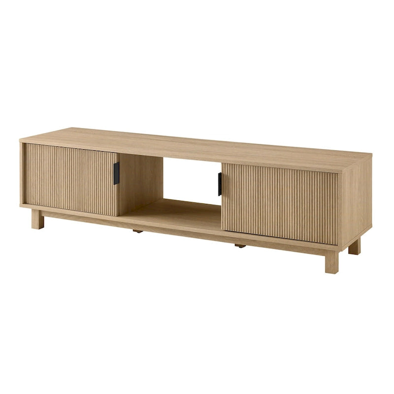 Modern Fluted-Door TV Stand – Stylish Media Console with Storage