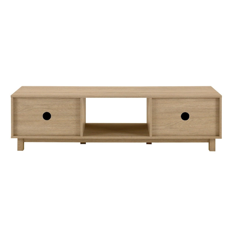 Modern Fluted-Door TV Stand – Stylish Media Console with Storage