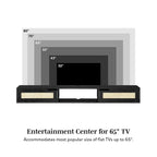 Scandi 70-Inch Floating TV Stand with Faux Rattan Doors