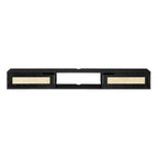 Scandi 70-Inch Floating TV Stand with Faux Rattan Doors