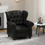 Black Adjustable Tufted Arm Chair with Sturdy Legs, 35" Wide