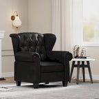 Black Adjustable Tufted Arm Chair with Sturdy Legs, 35" Wide