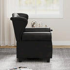 Black Adjustable Tufted Arm Chair with Sturdy Legs, 35" Wide
