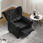 Black Adjustable Tufted Arm Chair with Sturdy Legs, 35" Wide
