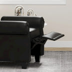 Black Adjustable Tufted Arm Chair with Sturdy Legs, 35" Wide