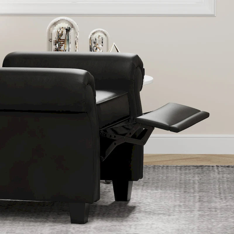 Black Adjustable Tufted Arm Chair with Sturdy Legs, 35" Wide