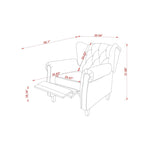 Black Adjustable Tufted Arm Chair with Sturdy Legs, 35" Wide