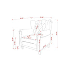 Black Adjustable Tufted Arm Chair with Sturdy Legs, 35" Wide