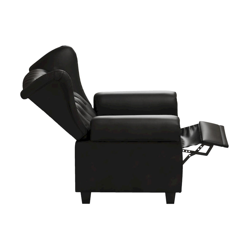 Black Adjustable Tufted Arm Chair with Sturdy Legs, 35" Wide
