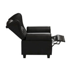 Black Adjustable Tufted Arm Chair with Sturdy Legs, 35" Wide