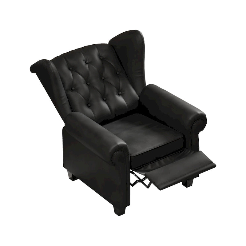Black Adjustable Tufted Arm Chair with Sturdy Legs, 35" Wide