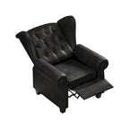 Black Adjustable Tufted Arm Chair with Sturdy Legs, 35" Wide