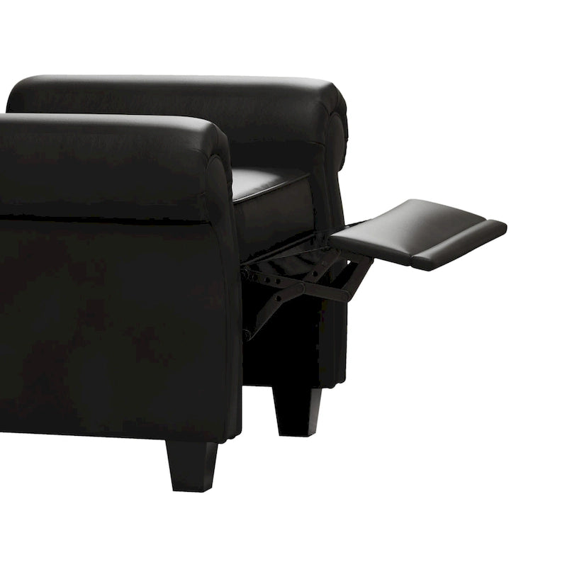 Black Adjustable Tufted Arm Chair with Sturdy Legs, 35" Wide