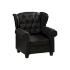 Black Adjustable Tufted Arm Chair with Sturdy Legs, 35" Wide