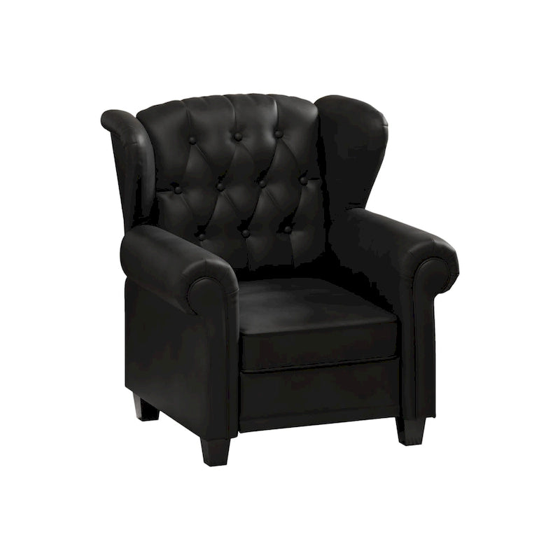 Black Adjustable Tufted Arm Chair with Sturdy Legs, 35" Wide