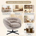 Chenille Upholstered Swivel Club Chair