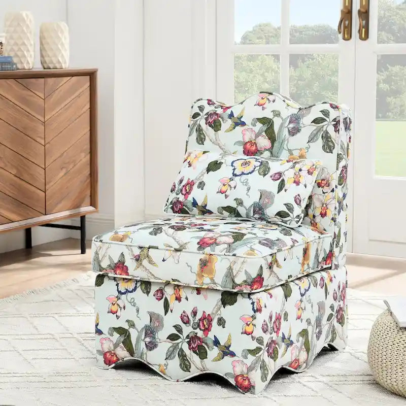 Velvet single dining chair with soft seat cushion