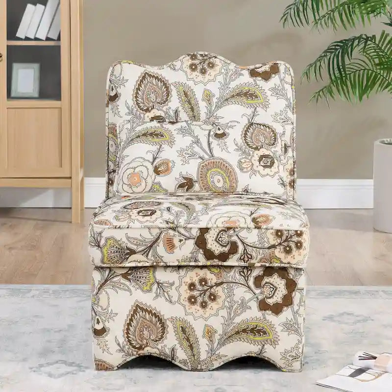 Velvet single dining chair with soft seat cushion