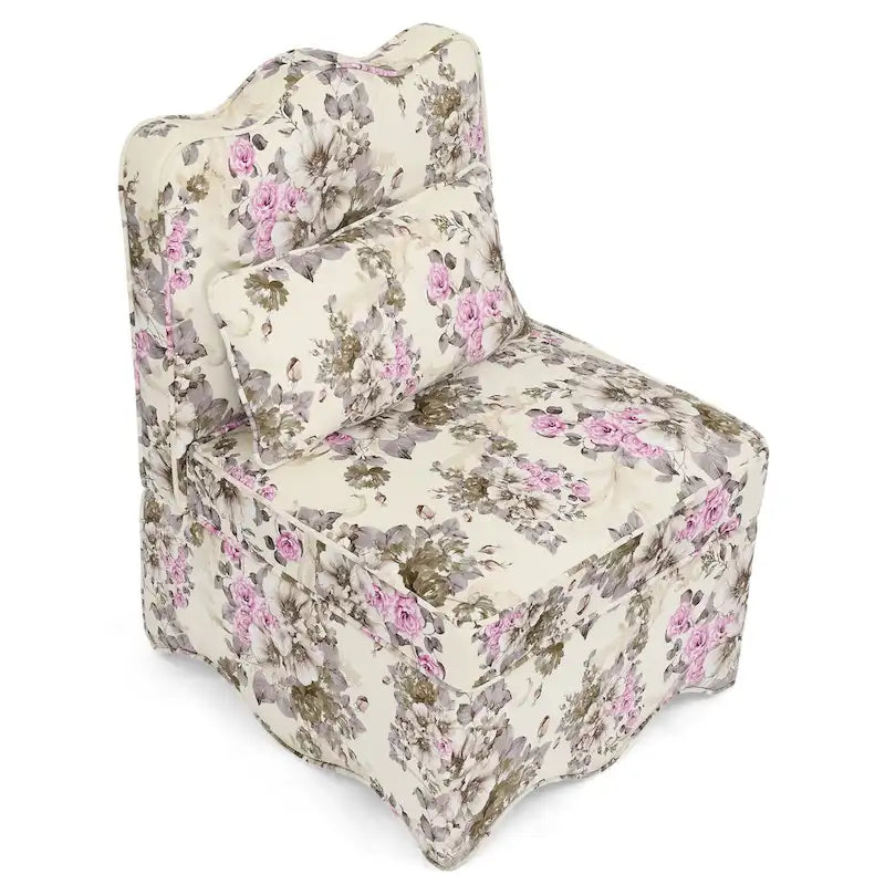 Velvet single dining chair with soft seat cushion