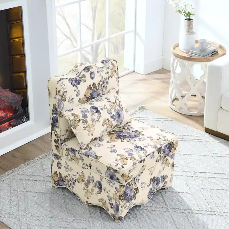 Velvet single dining chair with soft seat cushion
