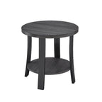 Contemporary Round Wood Shelf End Table for Bedroom or Living Room
