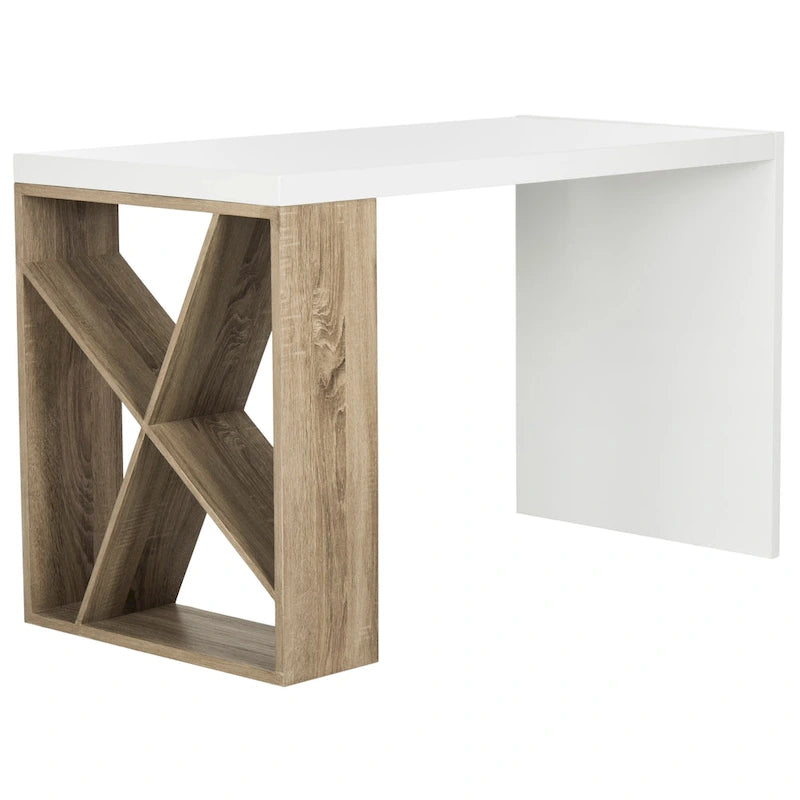 Modern Scandinavian Storage Lacquer Desk – Minimalist Home Office