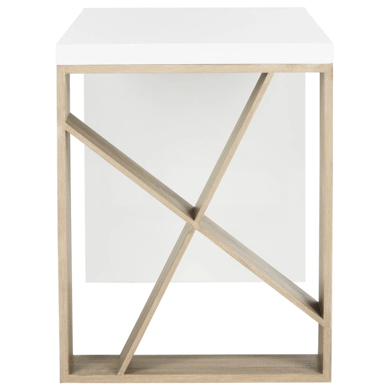 Modern Scandinavian Storage Lacquer Desk – Minimalist Home Office