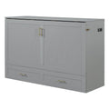 Queen Size Murphy Bed Wall Bed with drawer and a set of Sockets & USB Ports, Pulley Structure Design