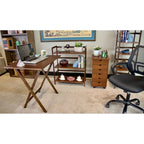 Eco-Friendly Solid Bamboo 6-Drawer Rolling Storage Cart with Locking Casters