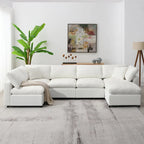 Modular Chenille Cloud Sofa Bed, Convertible U Shaped Sleeper Sofa