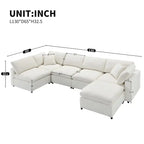 Modular Chenille Cloud Sofa Bed, Convertible U Shaped Sleeper Sofa