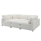 Modular Chenille Cloud Sofa Bed, Convertible U Shaped Sleeper Sofa