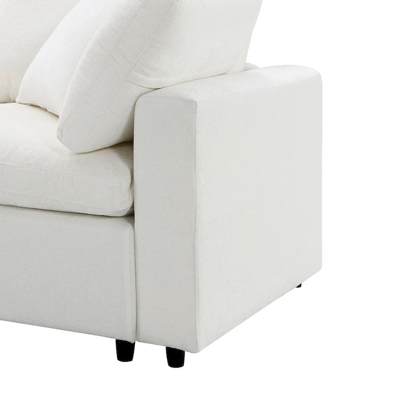 Modular Chenille Cloud Sofa Bed, Convertible U Shaped Sleeper Sofa