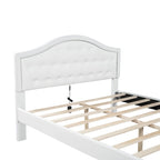 Upholstered Platform Bed – Tufted Headboard, LED Lighting & 2 Drawers