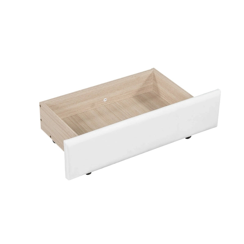 Upholstered Platform Bed – Tufted Headboard, LED Lighting & 2 Drawers