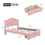 Upholstered Platform Bed – Tufted Headboard, LED Lighting & 2 Drawers