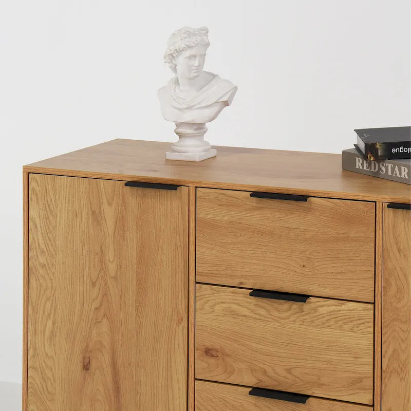 Modern Sideboard Buffet Cabinet – 2 Doors, 3 Drawers & Storage Shelves