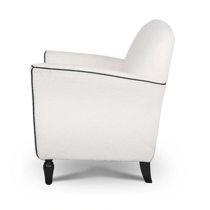 Upholstered Accent Chair with Wood Legs