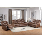 Faux Leather Manual Reclining 3-Piece Sofa Set | Sofa, Loveseat & Recliner