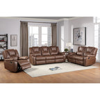 Faux Leather Manual Reclining 3-Piece Sofa Set | Sofa, Loveseat & Recliner