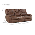Faux Leather Manual Reclining 3-Piece Sofa Set | Sofa, Loveseat & Recliner