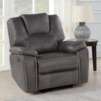 Faux Leather Manual Reclining 3-Piece Sofa Set | Sofa, Loveseat & Recliner