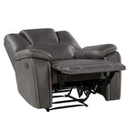 Faux Leather Manual Reclining 3-Piece Sofa Set | Sofa, Loveseat & Recliner